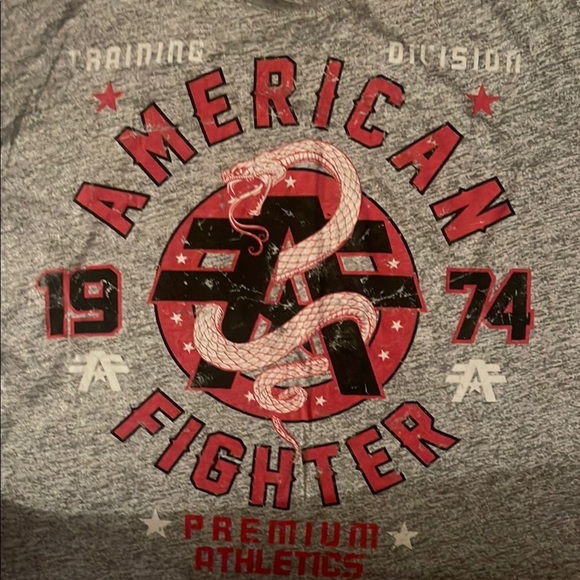 American Fighter Gray Short Sleeve Tee Athletic Style By Affliction - Picture 3 of 5